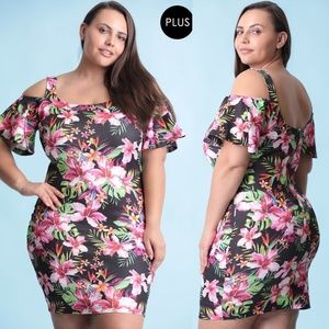 1x-3x Plus Size Floral Dress
